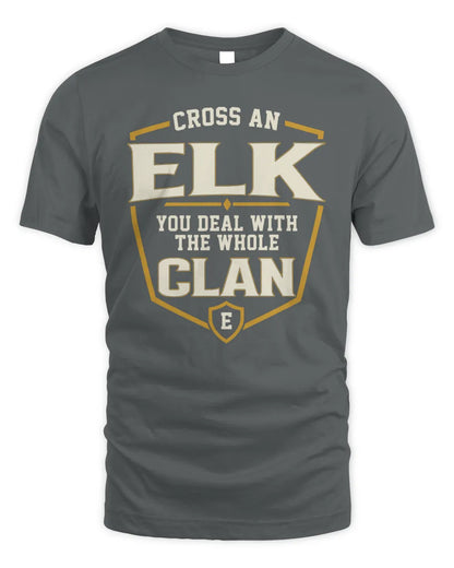 ELK NT1-K008 Cross A/An NAME, You Deal With the Whole Clan | Personalized Vintage T-Shirt - Unisex Standard T-Shirt - Charcoal