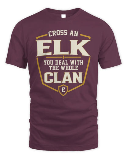 ELK NT1-K008 Cross A/An NAME, You Deal With the Whole Clan | Personalized Vintage T-Shirt - Unisex Standard T-Shirt - Maroon