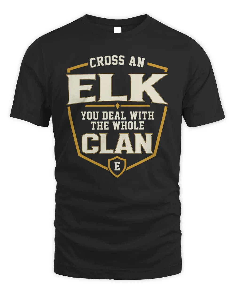 ELK NT1-K008 Cross A/An NAME, You Deal With the Whole Clan | Personalized Vintage T-Shirt - Unisex Standard T-Shirt - Black