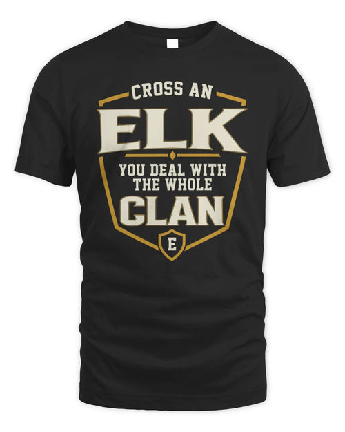 ELK NT1-K008 Cross A/An NAME, You Deal With the Whole Clan | Personalized Vintage T-Shirt - Unisex Standard T-Shirt - Black