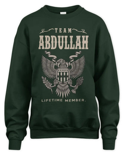ABDULLAH TP06-K82 – Personalized Classic Style Apparel “Team NAME Lifetime Member” - Unisex Sweatshirt - Forest Green