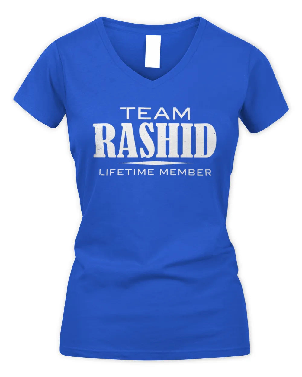 RASHID BL62-K4-128 - Personalized “Team NAME Lifetime Member” - Women's V-Neck T-Shirt - Royal