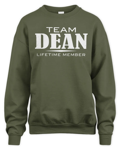 DEAN BL62-K4-128 - Personalized “Team NAME Lifetime Member” - Unisex Sweatshirt - Military Green