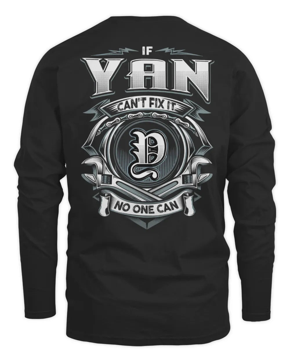 YAN AP81-K4-626 - Personalized Ahmed Quote Apparel “If Ahmed Can't Fix It, No One Can” - Men's Long Sleeved T-Shirt - Black
