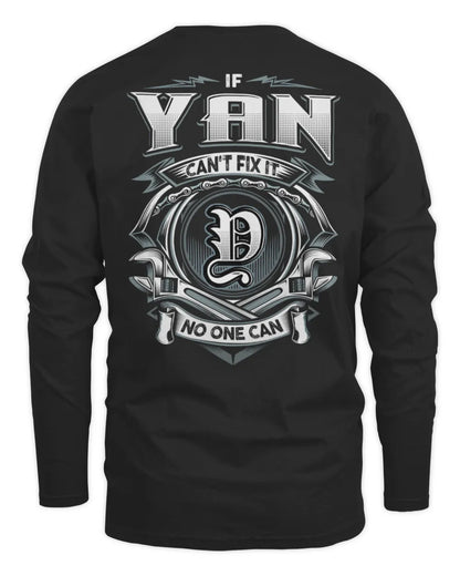 YAN AP81-K4-626 - Personalized Ahmed Quote Apparel “If Ahmed Can't Fix It, No One Can” - Men's Long Sleeved T-Shirt - Black
