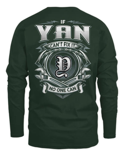 YAN AP81-K4-626 - Personalized Ahmed Quote Apparel “If Ahmed Can't Fix It, No One Can” - Men's Long Sleeved T-Shirt - Forest Green