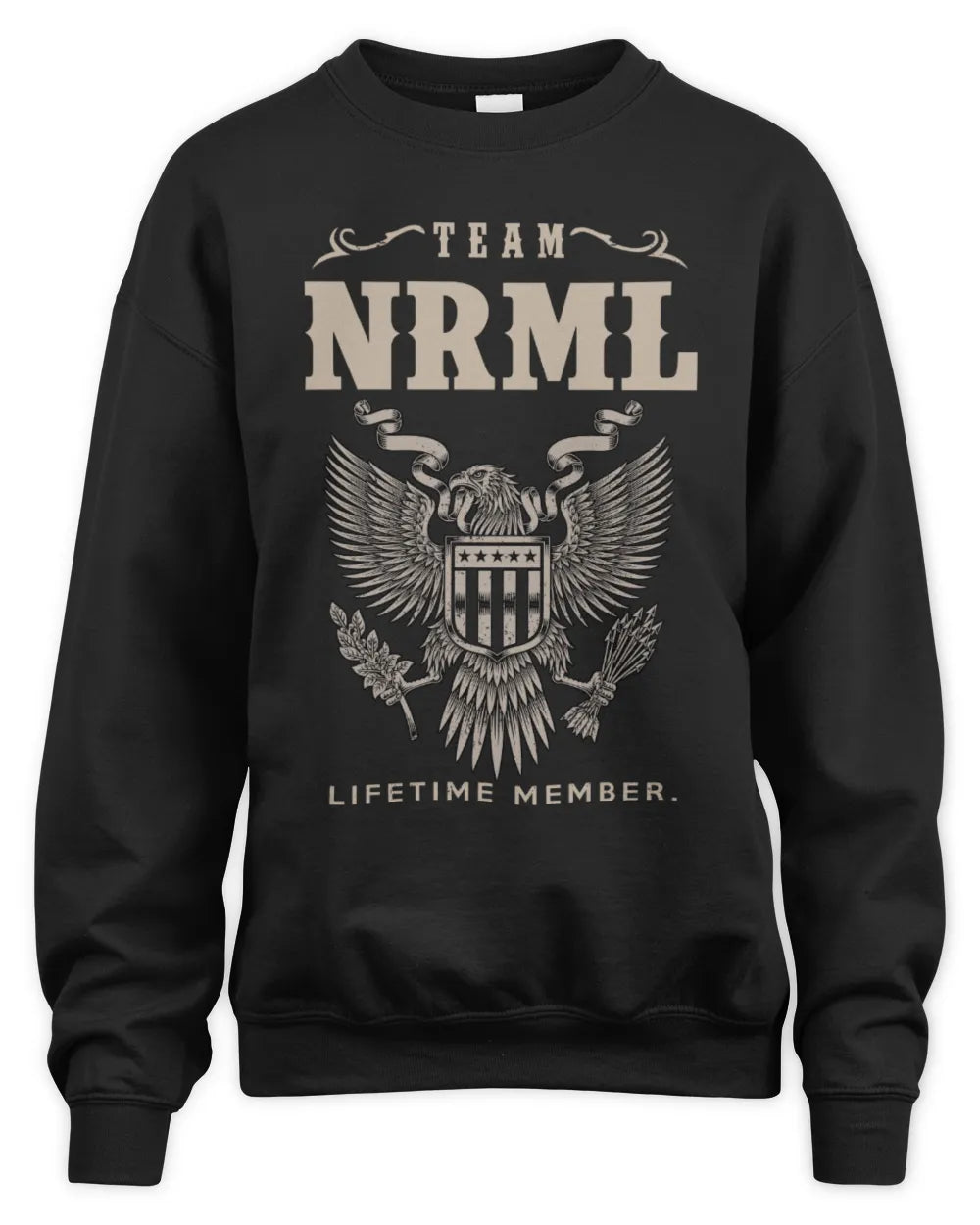 NRML TP06-K82 – Personalized Classic Style Apparel “Team NAME Lifetime Member” - Unisex Sweatshirt - Black
