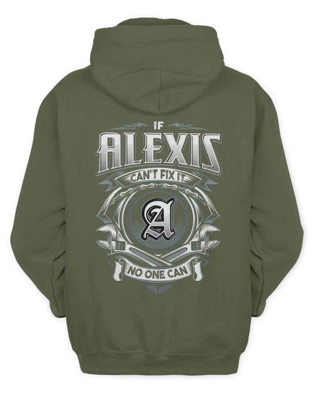 ALEXIS AP81-K4-626 - Personalized Ahmed Quote Apparel “If Ahmed Can't Fix It, No One Can” - Unisex Hoodie - Military Green