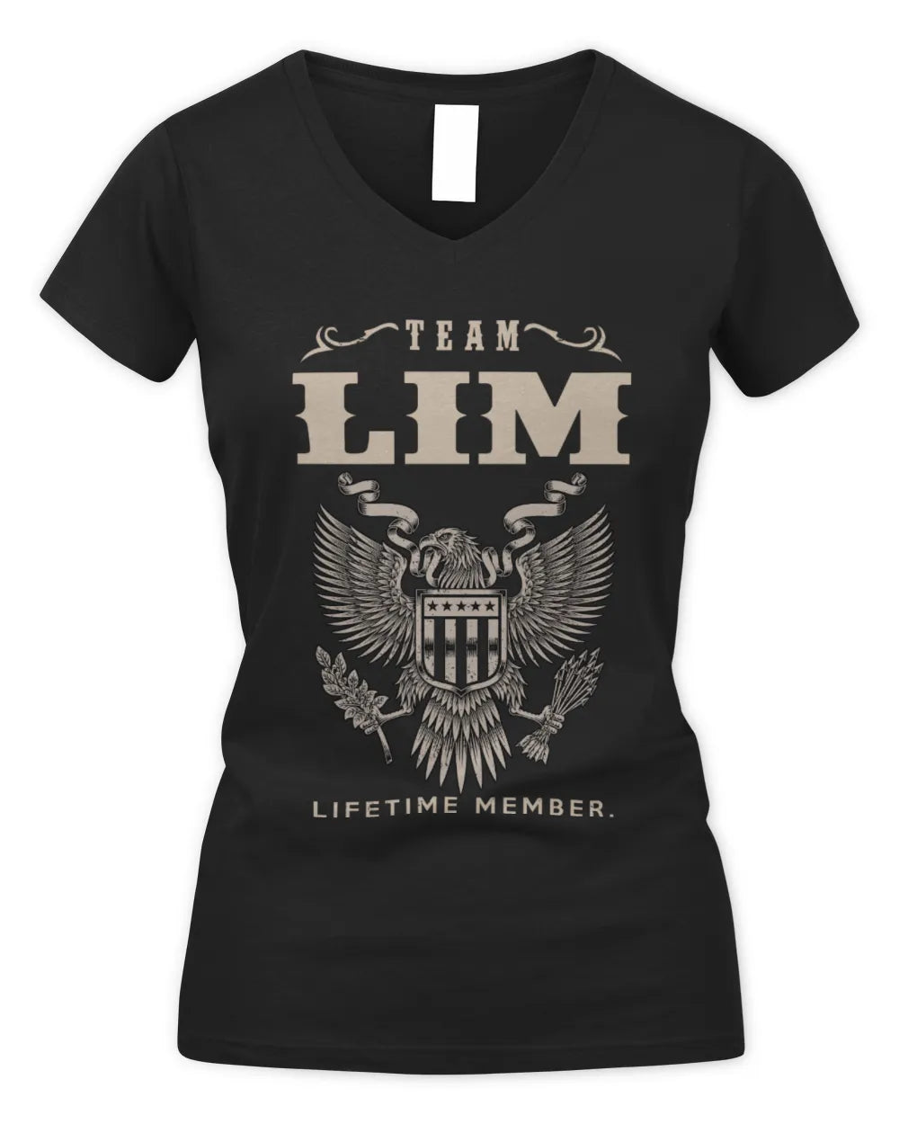 LIM TP06-K82 – Personalized Classic Style Apparel “Team NAME Lifetime Member” - Women's V-Neck T-Shirt - Black