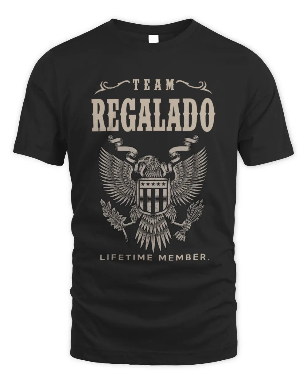 REGALADO TP06-K82 – Personalized Classic Style Apparel “Team NAME Lifetime Member” - Unisex Standard T-Shirt - Black