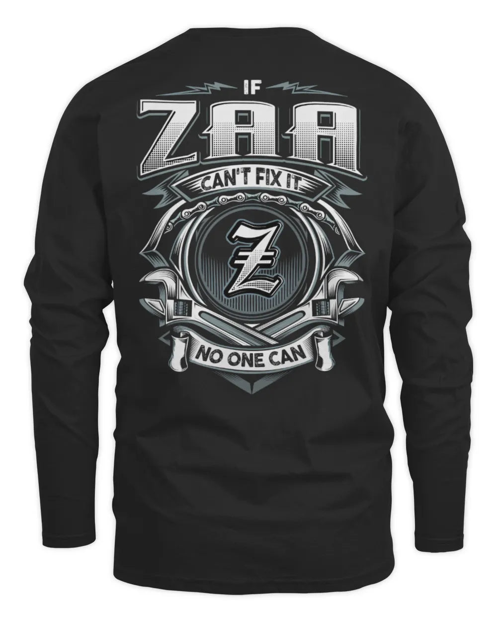 ZAA AP81-K4-626 - Personalized Ahmed Quote Apparel “If Ahmed Can't Fix It, No One Can” - Men's Long Sleeved T-Shirt - Black