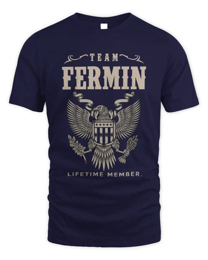 FERMIN TP06-K82 – Personalized Classic Style Apparel “Team NAME Lifetime Member” - Unisex Standard T-Shirt - Navy