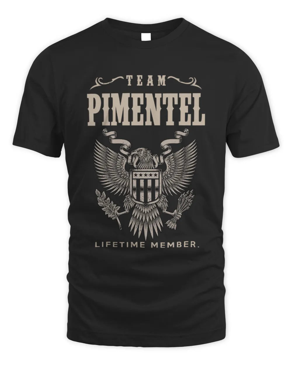 PIMENTEL TP06-K82 – Personalized Classic Style Apparel “Team NAME Lifetime Member” - Unisex Standard T-Shirt - Black