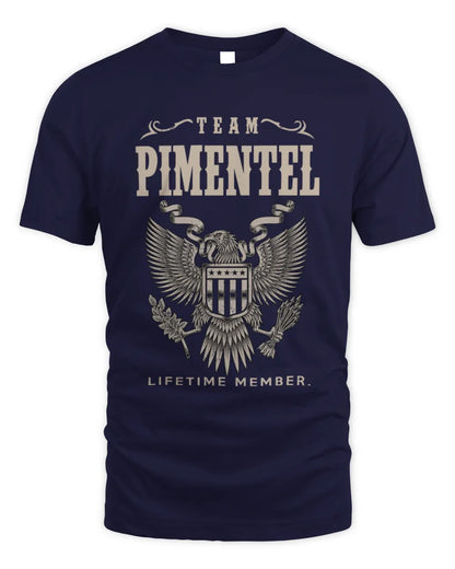 PIMENTEL TP06-K82 – Personalized Classic Style Apparel “Team NAME Lifetime Member” - Unisex Standard T-Shirt - Navy