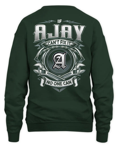 AJAY AP81-K4-626 - Personalized Ahmed Quote Apparel “If Ahmed Can't Fix It, No One Can” - Unisex Sweatshirt - Forest Green