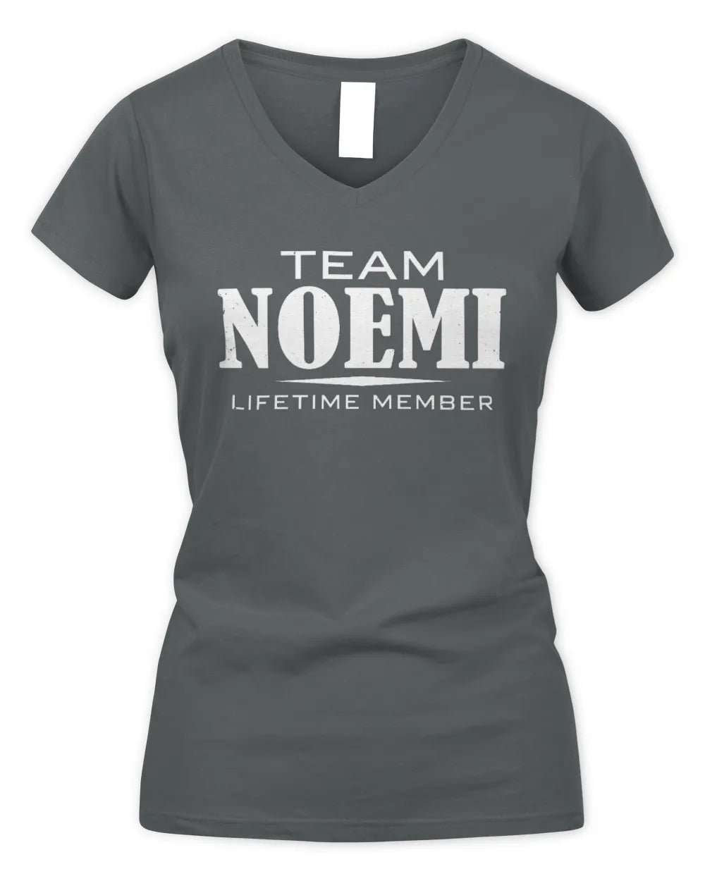 NOEMI BL62-K4-128 - Personalized “Team NAME Lifetime Member” - Women's V-Neck T-Shirt - Charcoal