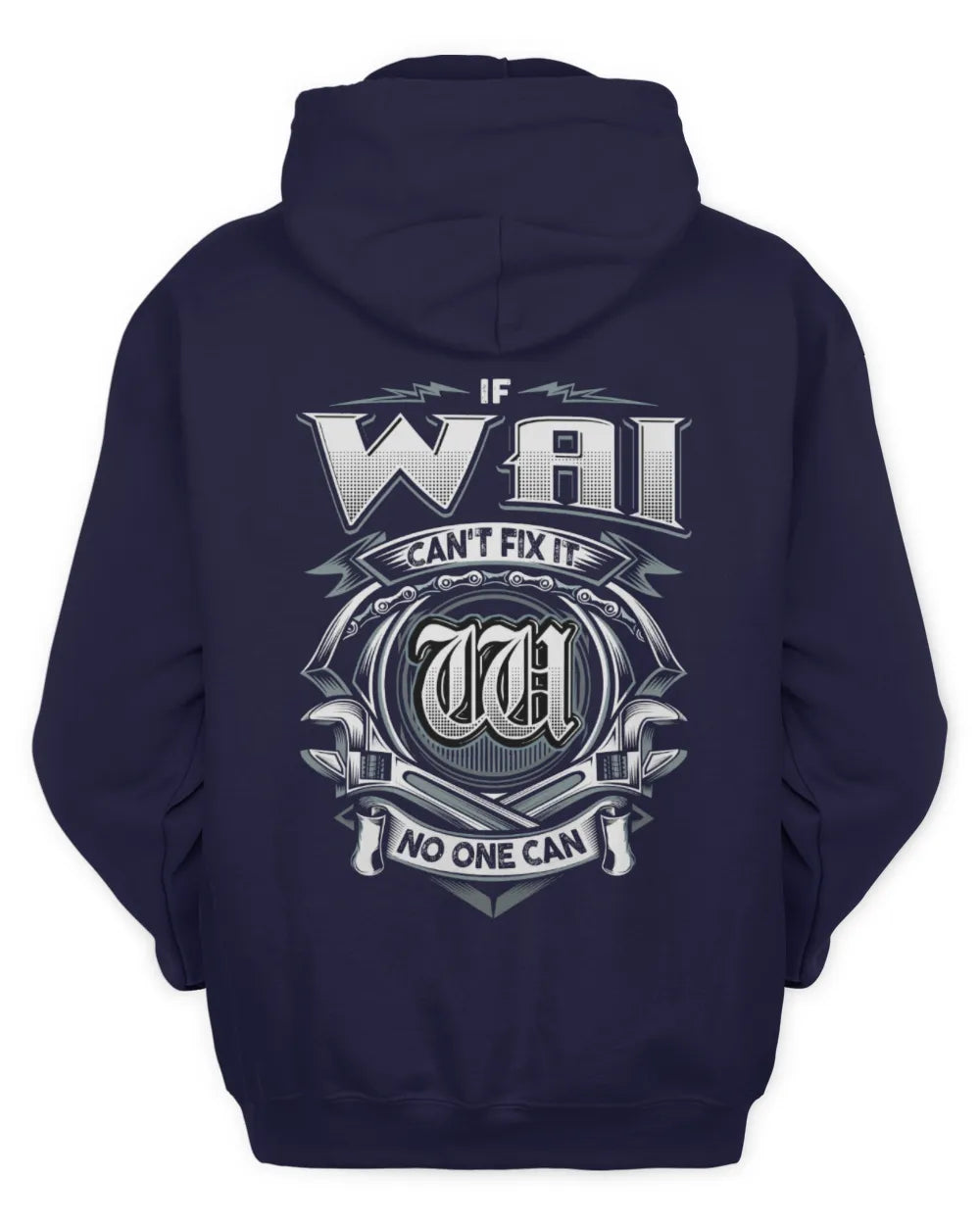 WAI AP81-K4-626 - Personalized Ahmed Quote Apparel “If Ahmed Can't Fix It, No One Can” - Unisex Hoodie - Navy