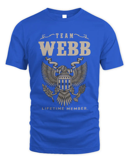 WEBB TP06-K82 – Personalized Classic Style Apparel “Team NAME Lifetime Member” - Unisex Standard T-Shirt - Royal