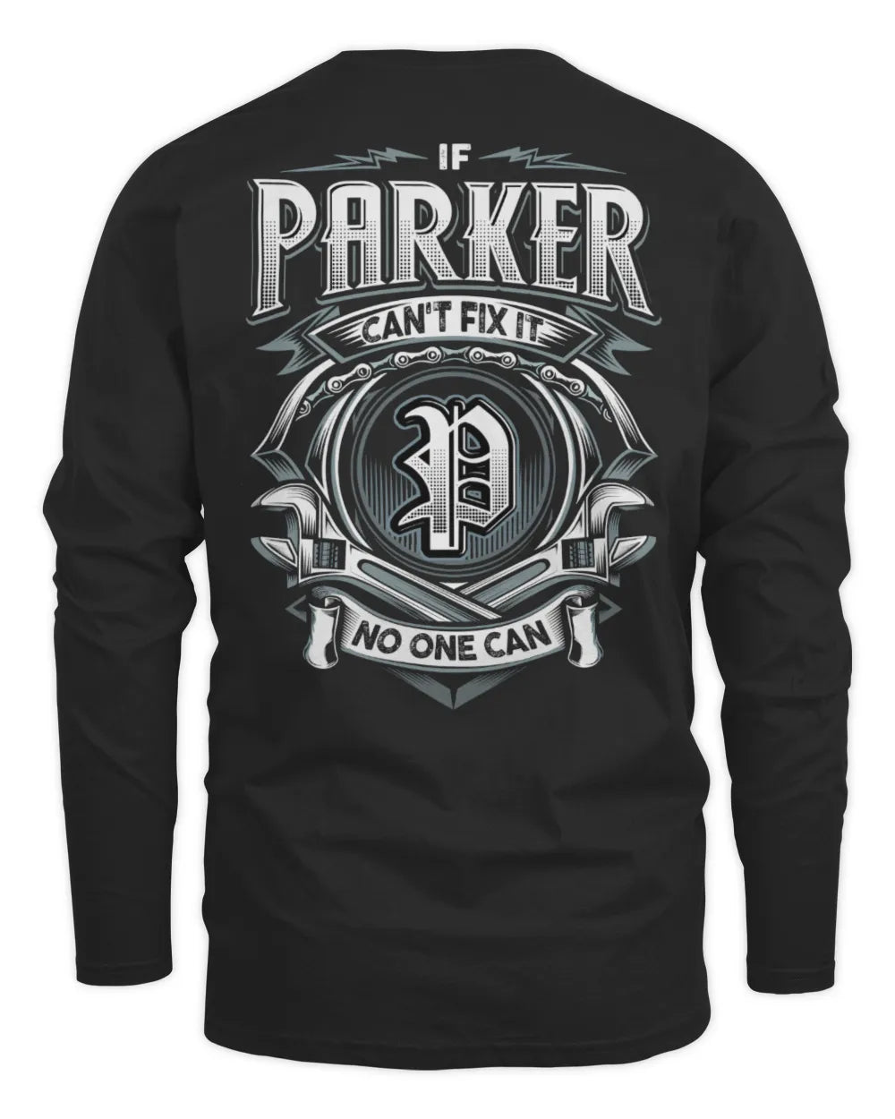 PARKER AP81-K4-626 - Personalized Ahmed Quote Apparel “If Ahmed Can't Fix It, No One Can” - Men's Long Sleeved T-Shirt - Black