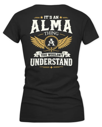ALMA KT06-M008 It’s a [NAME] Thing – You Wouldn’t Understand | Personalized Vintage T-Shirt - Women's V-Neck T-Shirt - Black