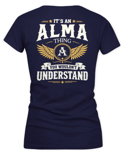 ALMA KT06-M008 It’s a [NAME] Thing – You Wouldn’t Understand | Personalized Vintage T-Shirt - Women's V-Neck T-Shirt - Navy