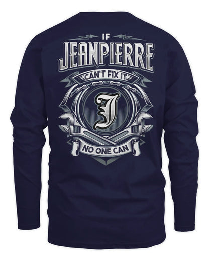 JEANPIERRE AP81-K4-626 - Personalized Ahmed Quote Apparel “If Ahmed Can't Fix It, No One Can” - Men's Long Sleeved T-Shirt - Navy