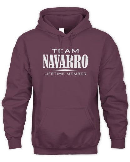 NAVARRO BL62-K4-128 - Personalized “Team NAME Lifetime Member” - Unisex Hoodie - Maroon