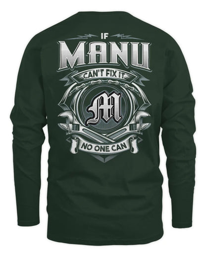 MANU AP81-K4-626 - Personalized Ahmed Quote Apparel “If Ahmed Can't Fix It, No One Can” - Men's Long Sleeved T-Shirt - Forest Green