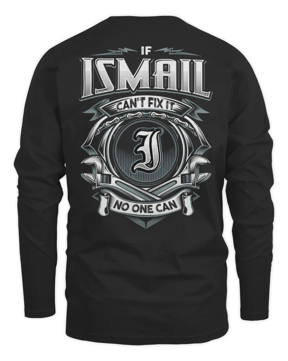 ISMAIL AP81-K4-626 - Personalized Ahmed Quote Apparel “If Ahmed Can't Fix It, No One Can” - Men's Long Sleeved T-Shirt - Black