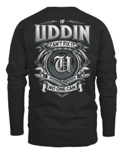 UDDIN AP81-K4-626 - Personalized Ahmed Quote Apparel “If Ahmed Can't Fix It, No One Can” - Men's Long Sleeved T-Shirt - Black