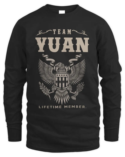 YUAN TP06-K82 – Personalized Classic Style Apparel “Team NAME Lifetime Member” - Men's Long Sleeved T-Shirt - Black