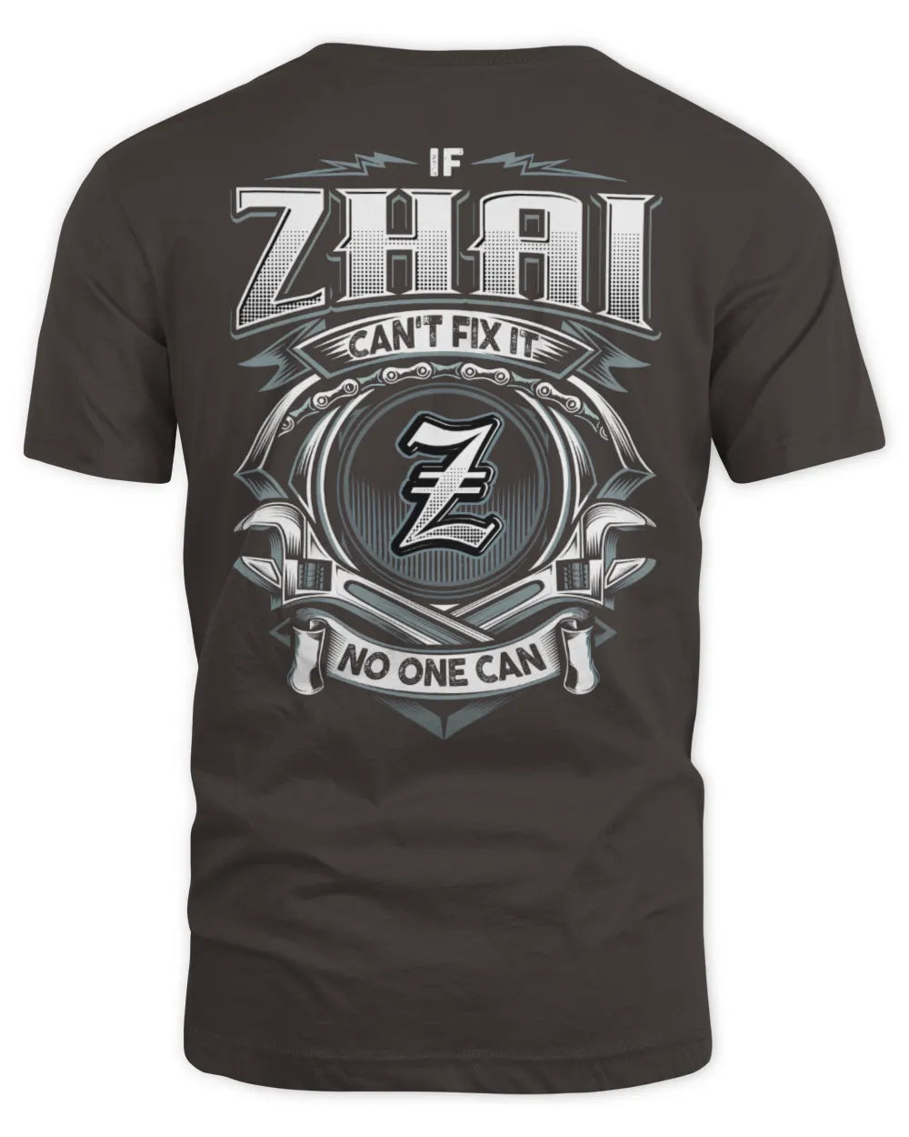 ZHAI AP81-K4-626 - Personalized Ahmed Quote Apparel “If Ahmed Can't Fix It, No One Can” - Unisex Standard T-Shirt - Dark Chocolate