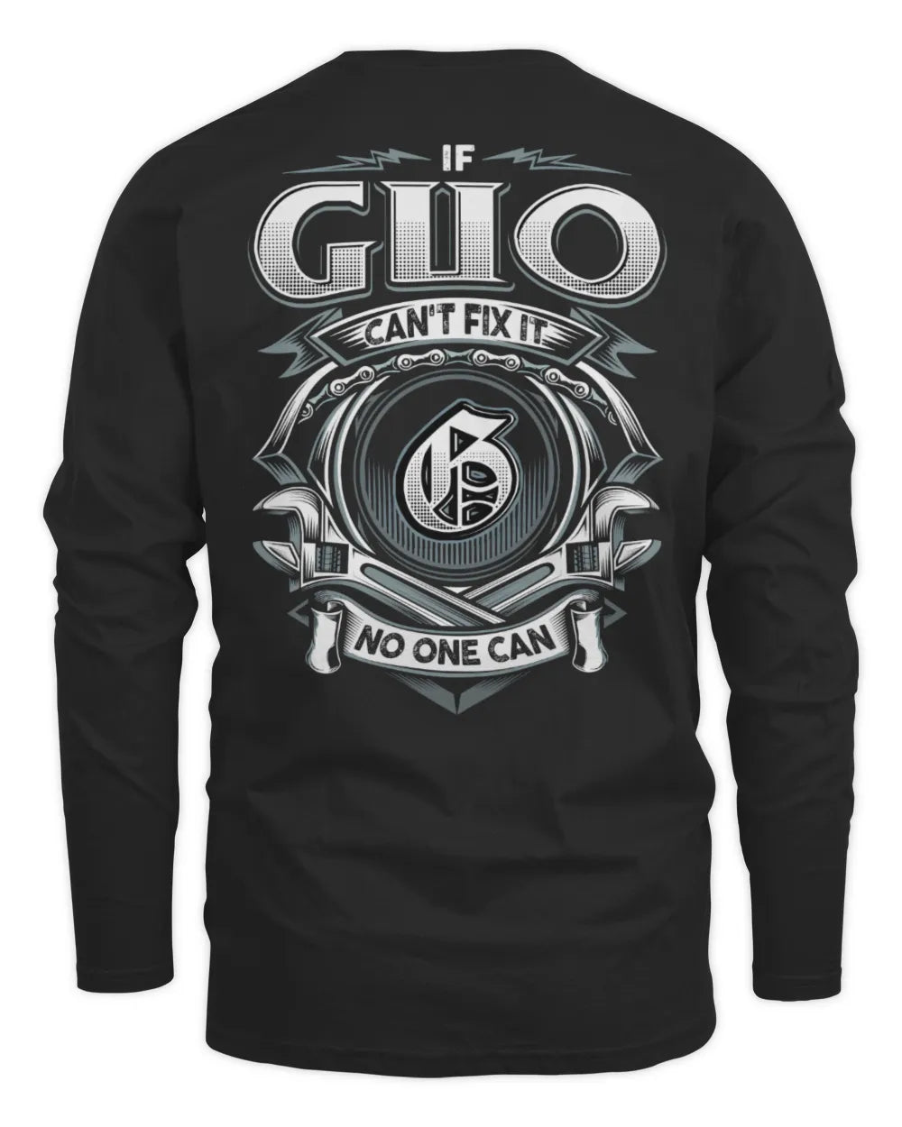 GUO AP81-K4-626 - Personalized Ahmed Quote Apparel “If Ahmed Can't Fix It, No One Can” - Men's Long Sleeved T-Shirt - Black