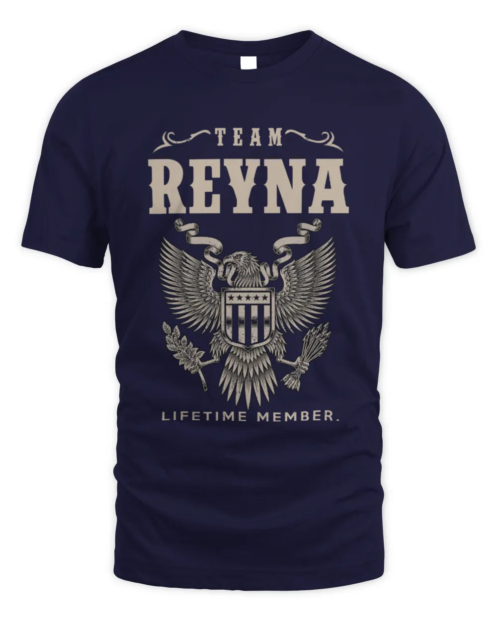 REYNA TP06-K82 – Personalized Classic Style Apparel “Team NAME Lifetime Member” - Unisex Standard T-Shirt - Navy