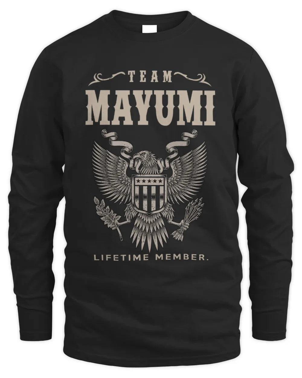 MAYUMI TP06-K82 – Personalized Classic Style Apparel “Team NAME Lifetime Member” - Men's Long Sleeved T-Shirt - Black