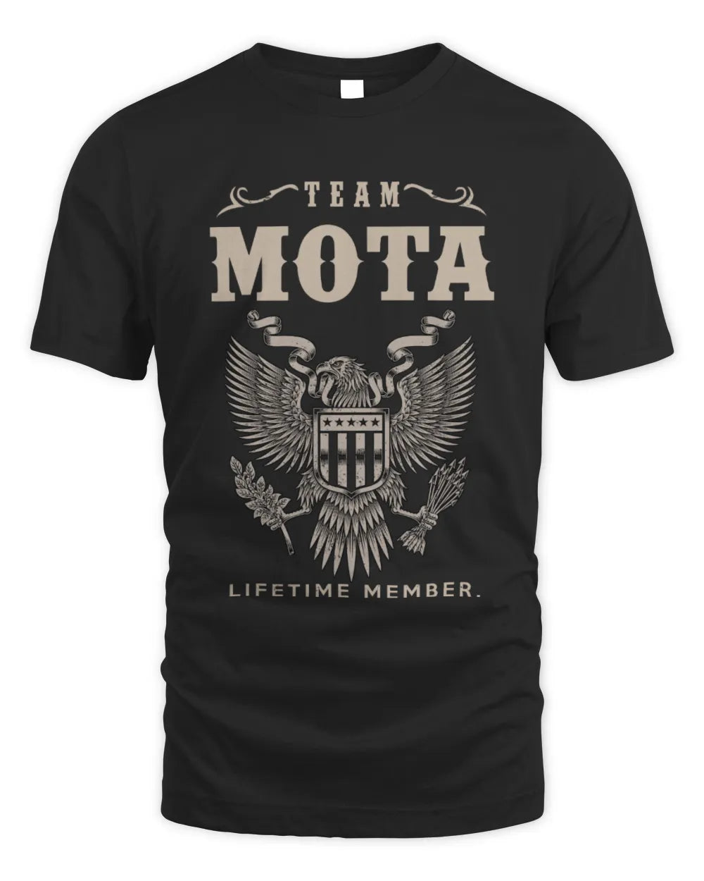 MOTA TP06-K82 – Personalized Classic Style Apparel “Team NAME Lifetime Member” - Unisex Standard T-Shirt - Black