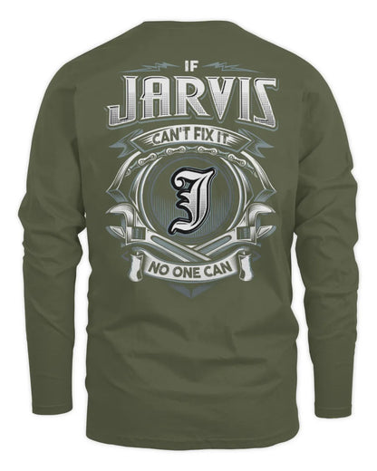 JARVIS AP81-K4-626 - Personalized Ahmed Quote Apparel “If Ahmed Can't Fix It, No One Can” - Men's Long Sleeved T-Shirt - Military Green