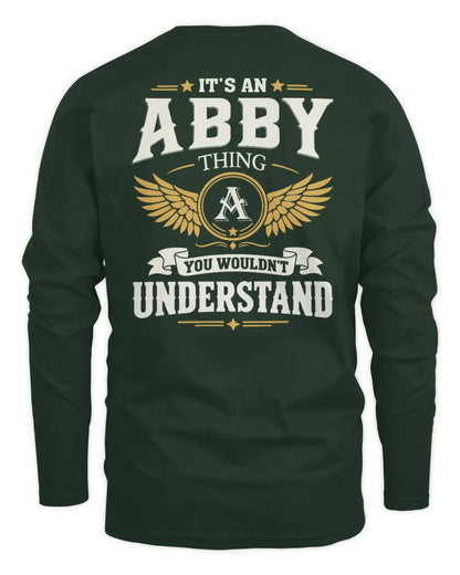 ABBY KT06-M008 It’s a [NAME] Thing – You Wouldn’t Understand | Personalized Vintage T-Shirt - Men's Long Sleeved T-Shirt - Forest Green