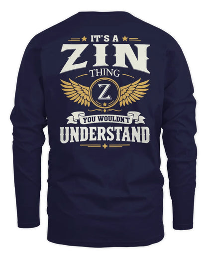 ZIN KT06-M008 It’s a [NAME] Thing – You Wouldn’t Understand | Personalized Vintage T-Shirt - Men's Long Sleeved T-Shirt - Navy