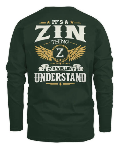 ZIN KT06-M008 It’s a [NAME] Thing – You Wouldn’t Understand | Personalized Vintage T-Shirt - Men's Long Sleeved T-Shirt - Forest Green