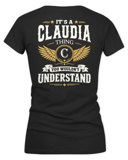 CLAUDIA KT06-M008 It’s a [NAME] Thing – You Wouldn’t Understand | Personalized Vintage T-Shirt - Women's V-Neck T-Shirt - Black
