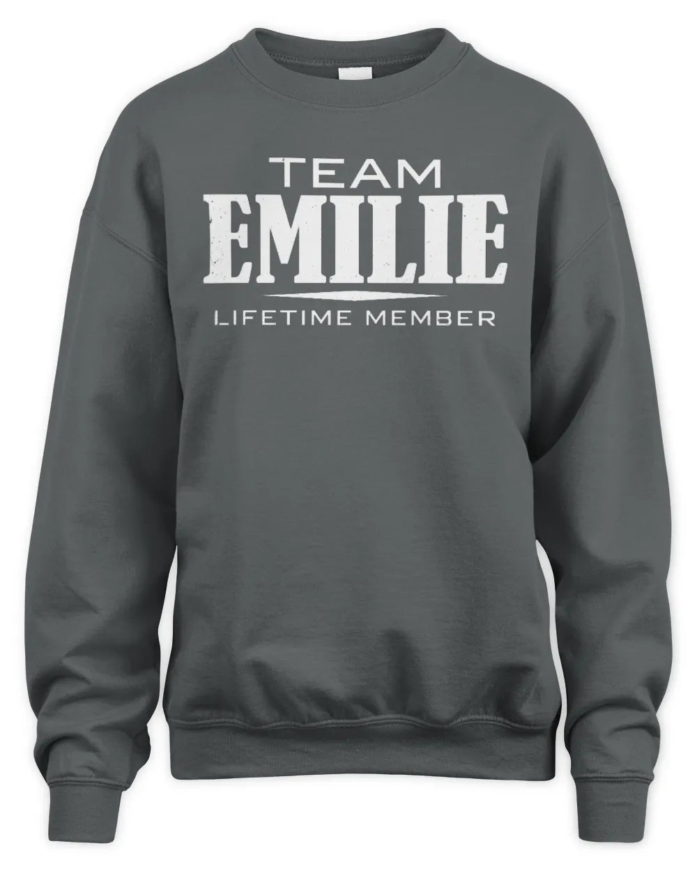 EMILIE BL62-K4-128 - Personalized “Team NAME Lifetime Member” - Unisex Sweatshirt - Charcoal