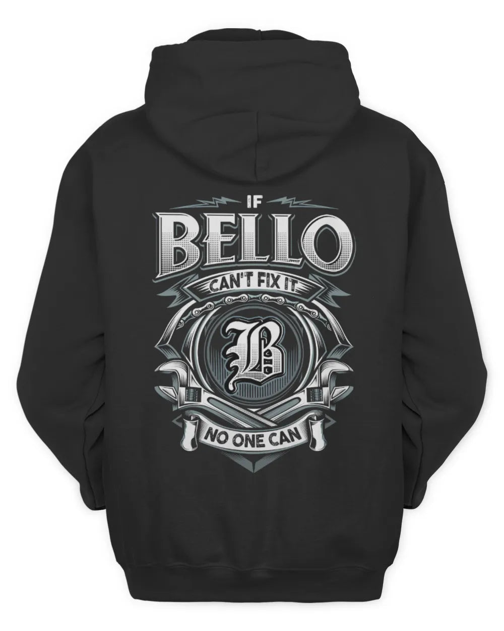 BELLO AP81-K4-626 - Personalized Ahmed Quote Apparel “If Ahmed Can't Fix It, No One Can” - Unisex Hoodie - Black