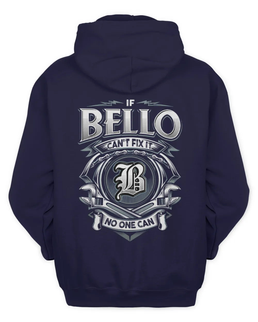 BELLO AP81-K4-626 - Personalized Ahmed Quote Apparel “If Ahmed Can't Fix It, No One Can” - Unisex Hoodie - Navy