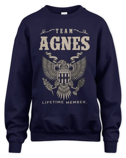 AGNES TP06-K82 – Personalized Classic Style Apparel “Team NAME Lifetime Member” - Unisex Sweatshirt - Navy