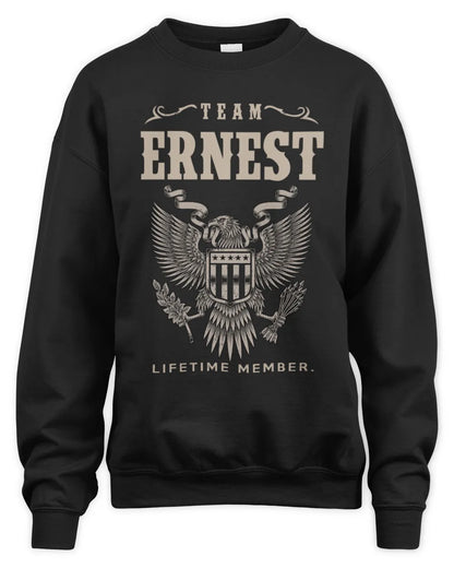 ERNEST TP06-K82 – Personalized Classic Style Apparel “Team NAME Lifetime Member” - Unisex Sweatshirt - Black