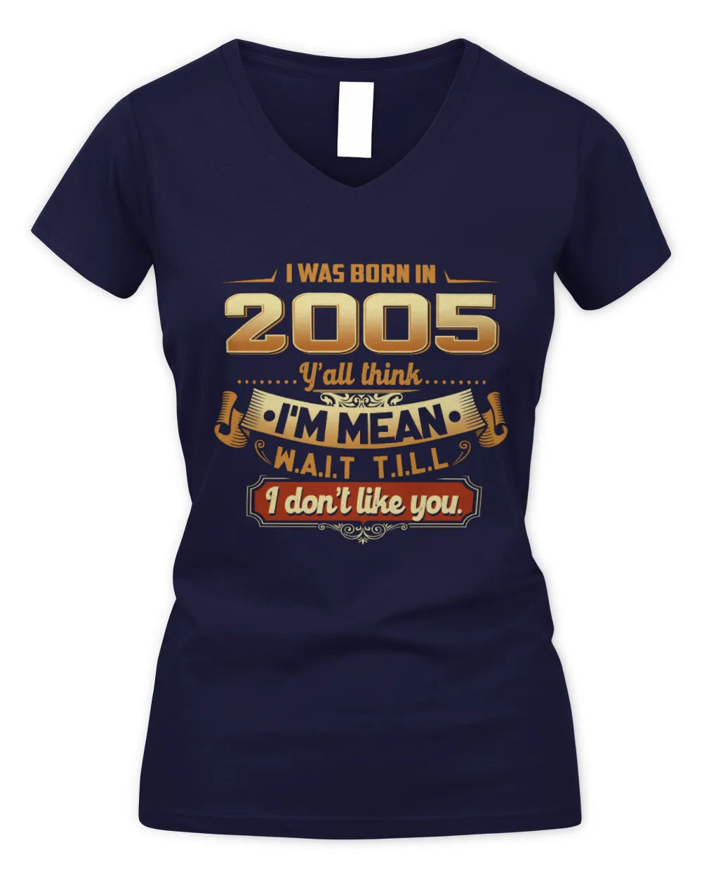 2005 HH89-K2 – Funny Birth Year Attitude Quote T-Shirt - Women's V-Neck T-Shirt - Navy