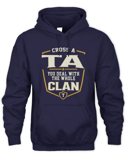 TA NT1-K008 Cross A/An NAME, You Deal With the Whole Clan | Personalized Vintage T-Shirt - Unisex Hoodie - Navy