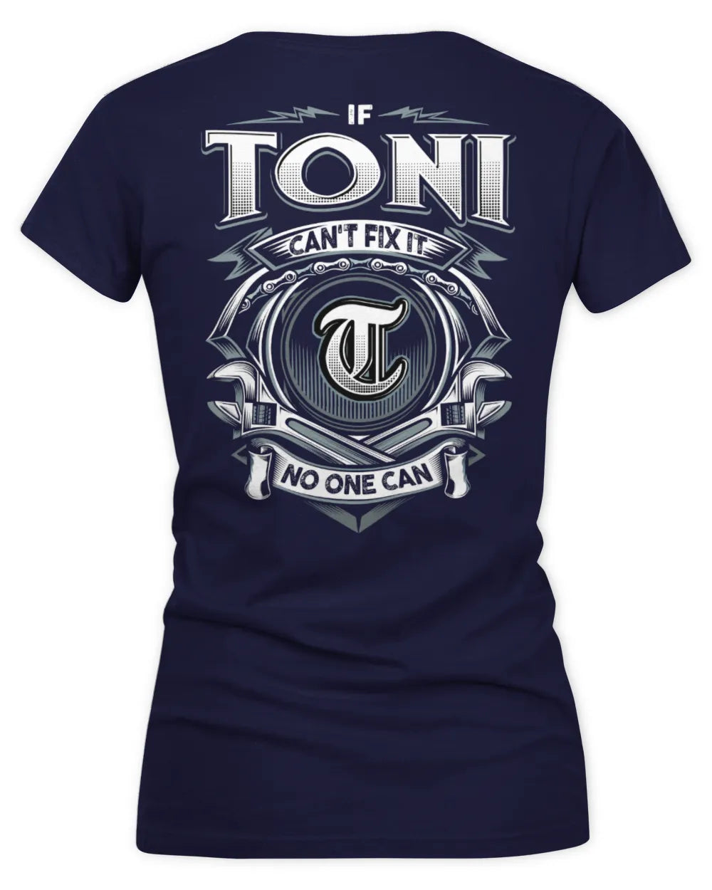 TONI AP81-K4-626 - Personalized Ahmed Quote Apparel “If Ahmed Can't Fix It, No One Can” - Women's V-Neck T-Shirt - Navy