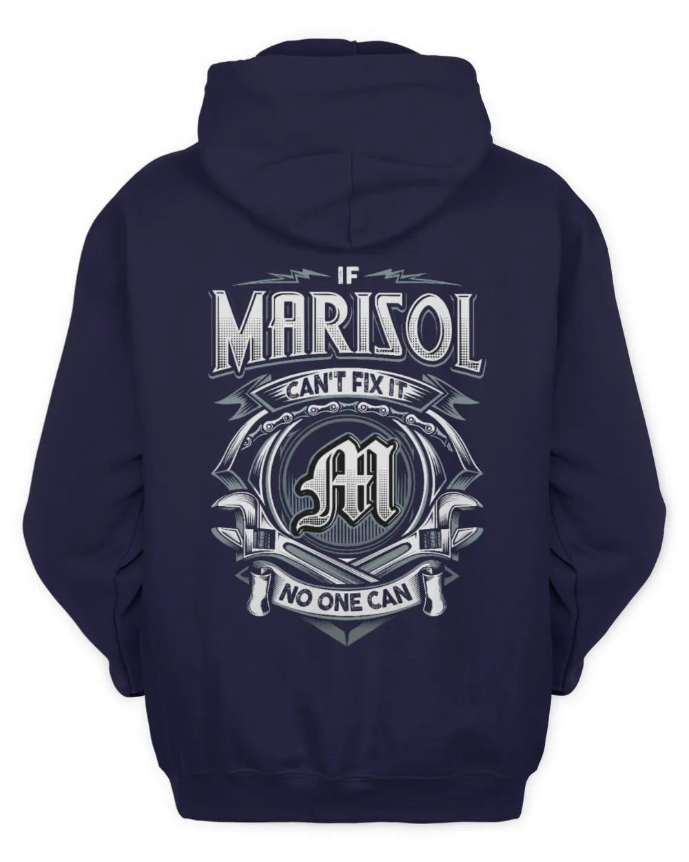 MARISOL AP81-K4-626 - Personalized Ahmed Quote Apparel “If Ahmed Can't Fix It, No One Can” - Unisex Hoodie - Navy